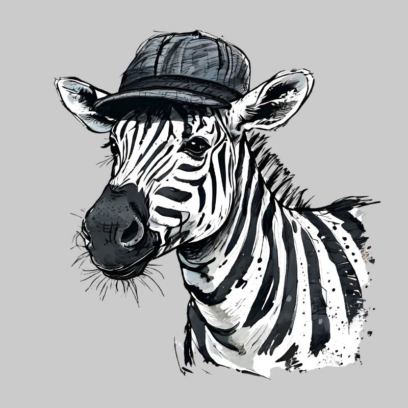 Süßes Zebra mit Mütze