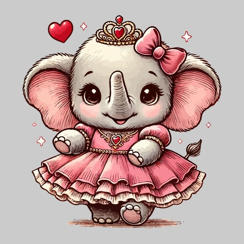 Elefanten Prinzessin mit Krone