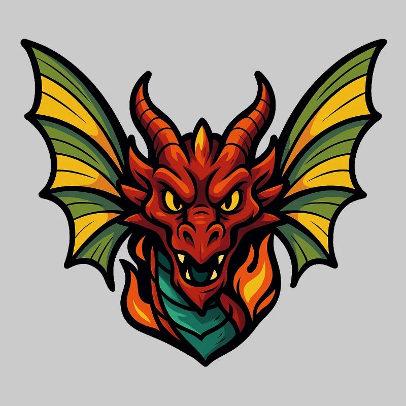 Drache Logo Bunt