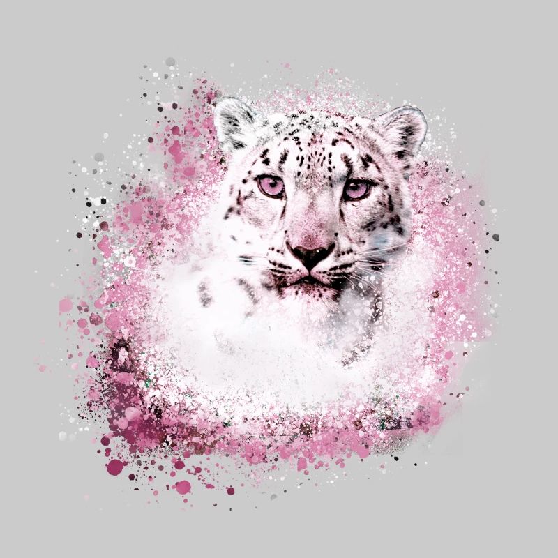léopard des neiges, chat, léopard, blanc, chat sauvage