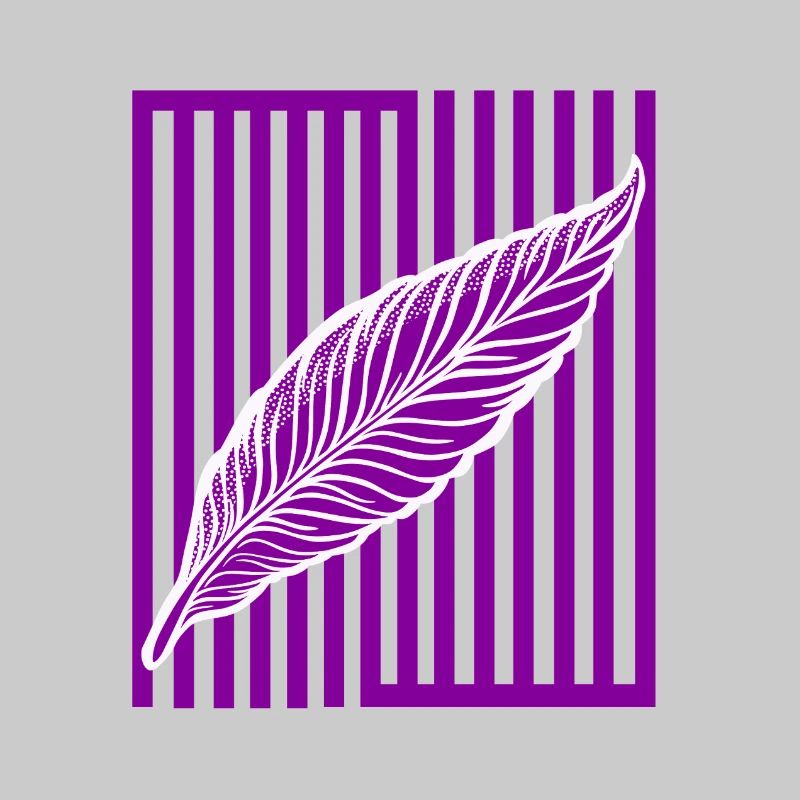 Feather on vertical bar