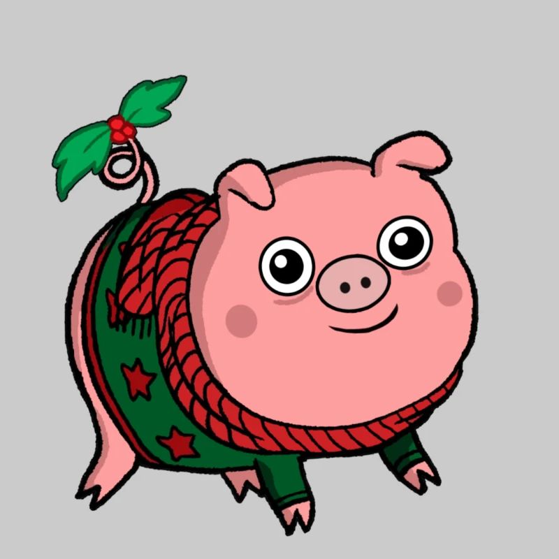 Cochon de Noel cute pull d'hiver