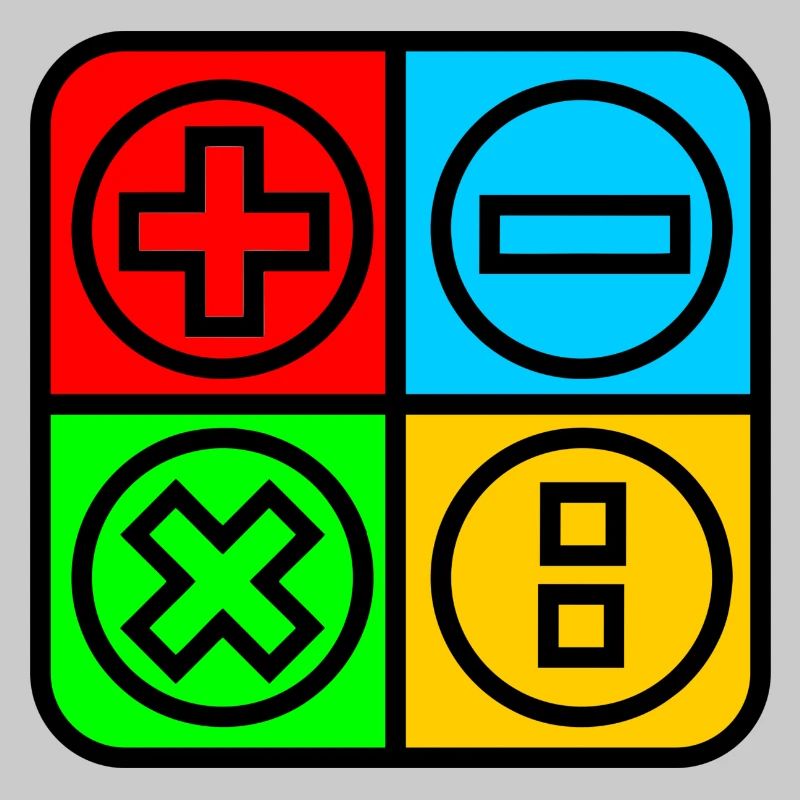 Berechnen Sie das Logo mit vier Emblemen Farbe schwarz umrandet