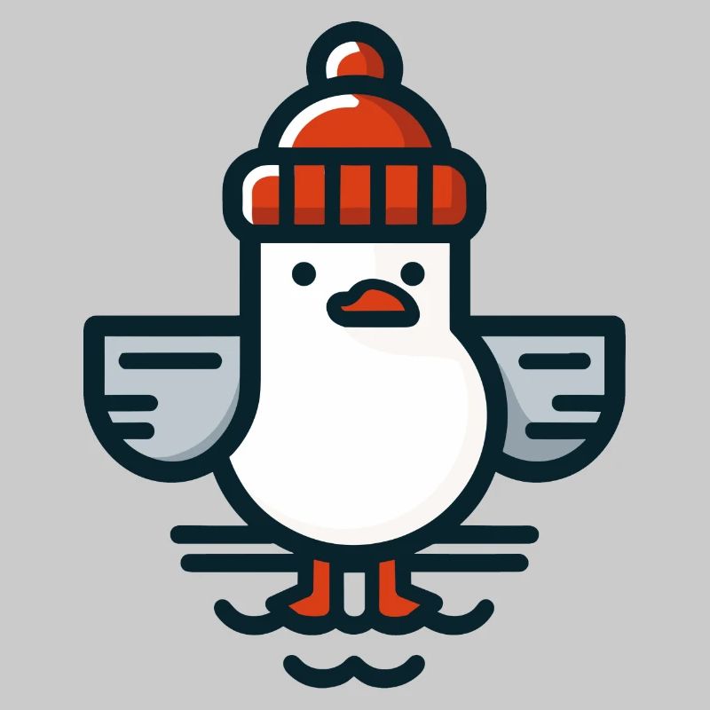 Nordsee Moin Möwe mit Beanie Mütze T-Shirt