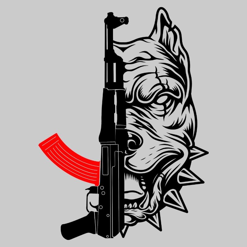 Pitbull mit AK47