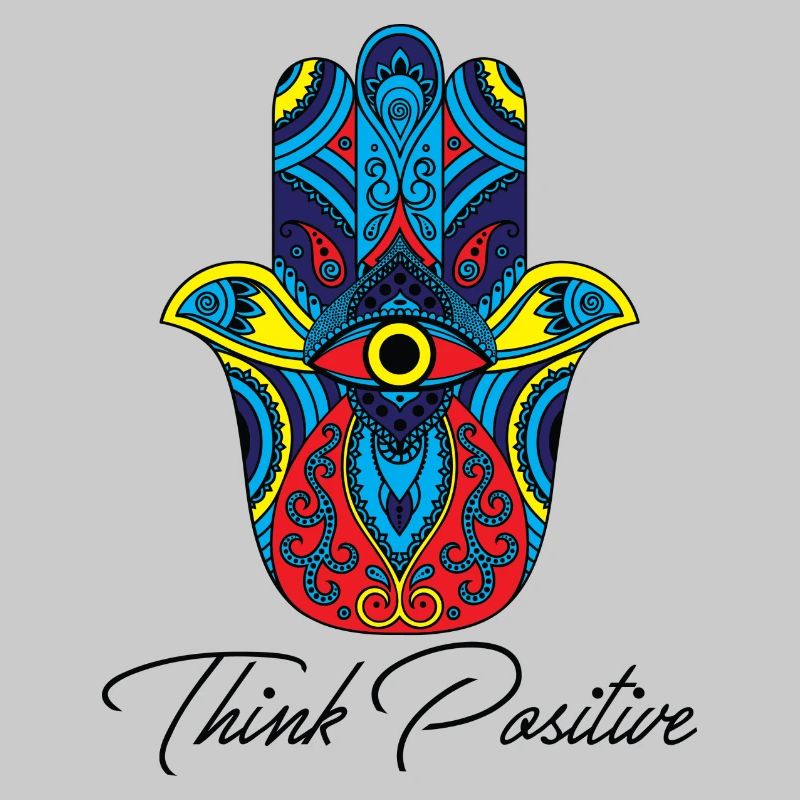 hamsa hand fatima yoga think positive Geschenk