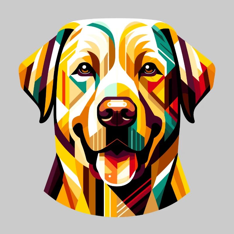 Labrador Patchwork vibrant : Design abstrait de chien