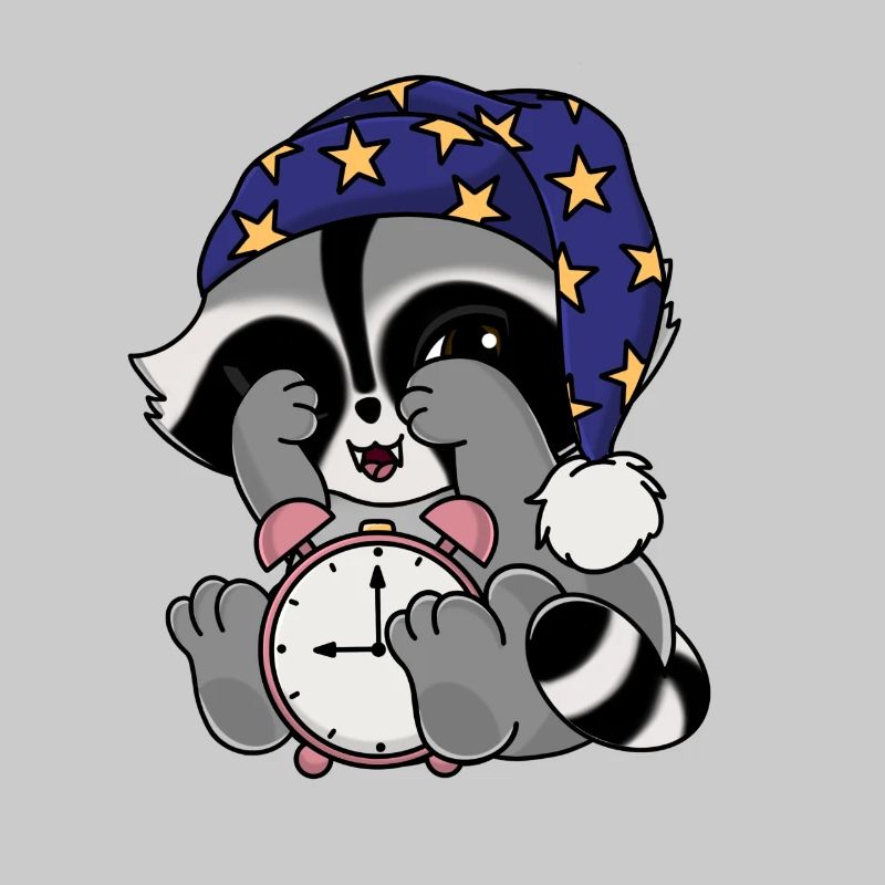 Snuggles der Waschbär als Langschläfer