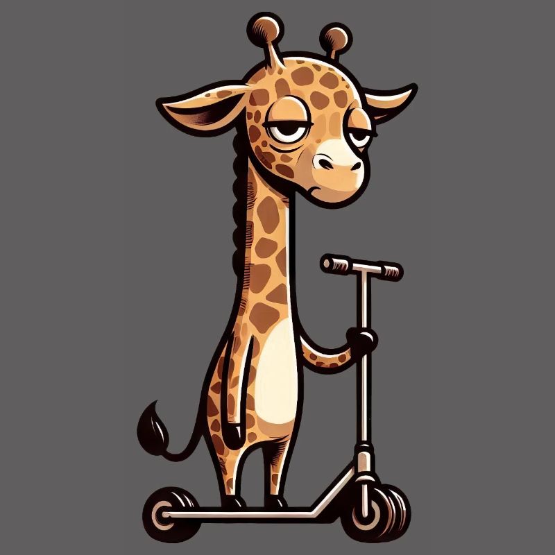 Grumpy Giraffe on Roller Comic Fun