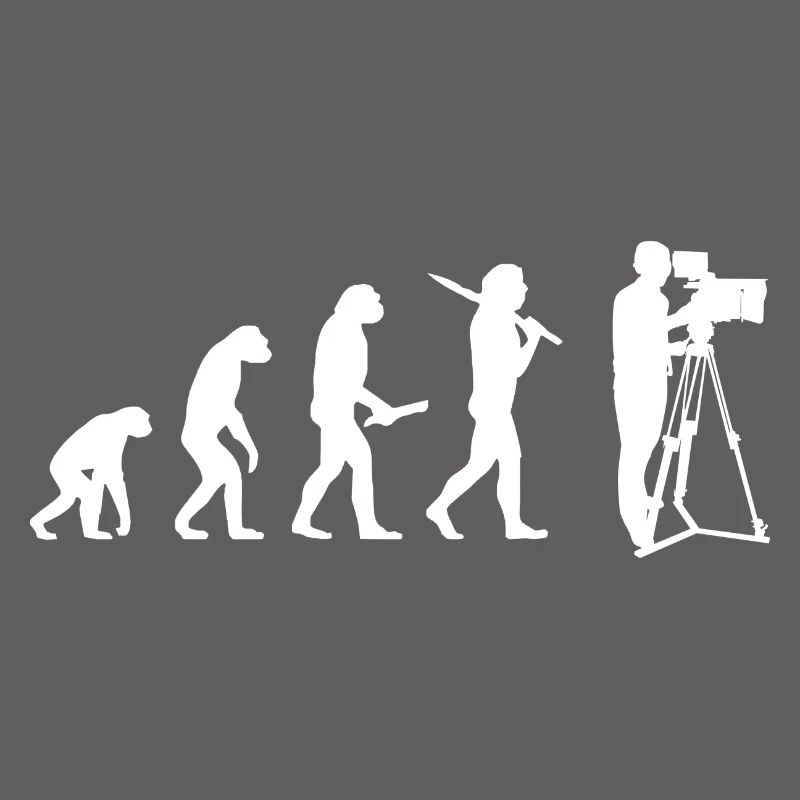 Evolution Kameramann Lustig Videodreh Geschenkidee