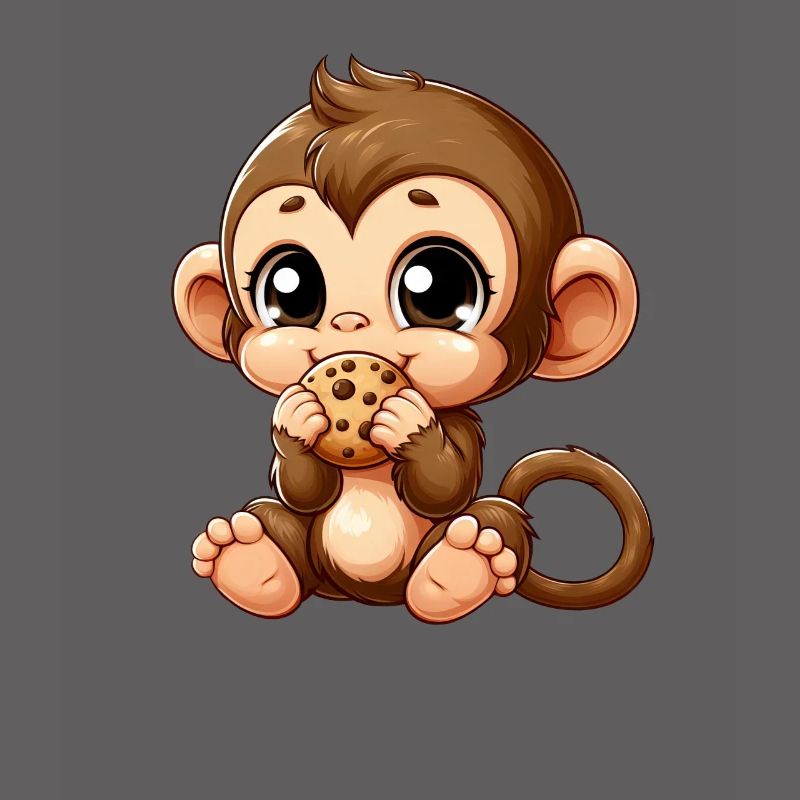 Mignon chimpanzé grignote sur des biscuits