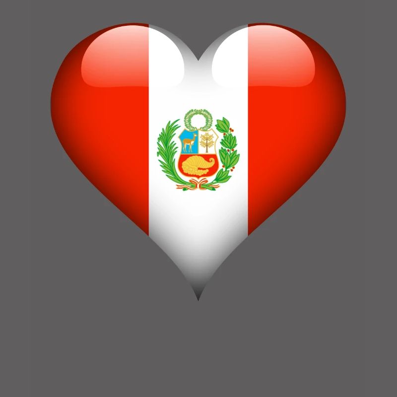 Drapeau péruvien coeur Pérou