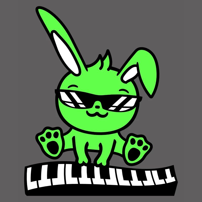 Easter Bunny Rabbit Cute Piano Keyboard Playing