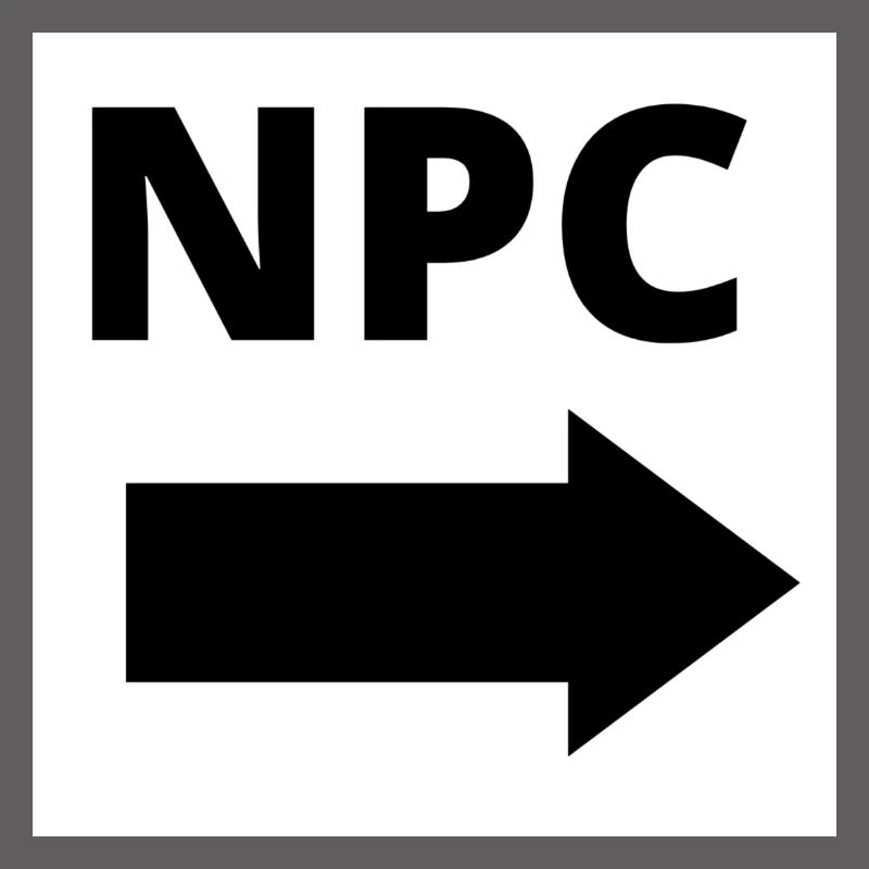 Conception « NPC » avec flèche en noir