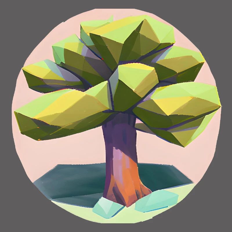 Low Poly - "Singular Low-Poly Tree Beauty"