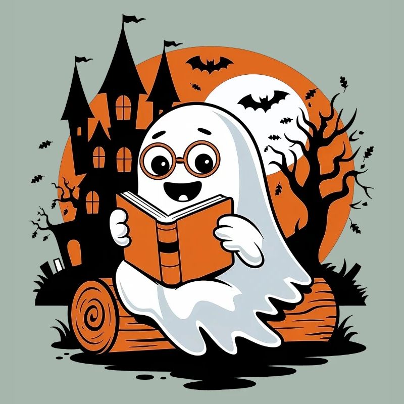 Netter Geist, der ein Buch liest