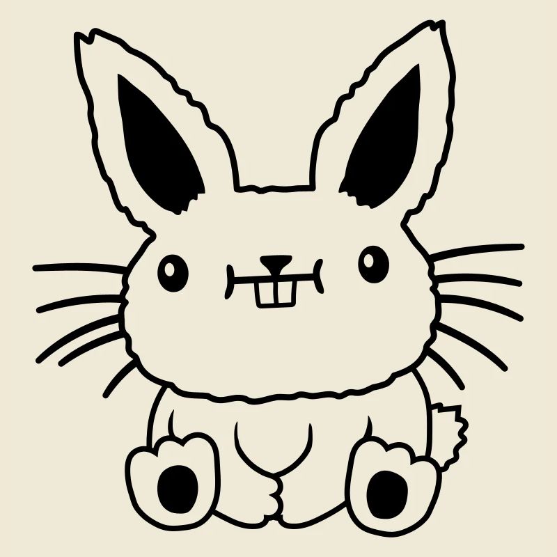 Small seated kawaii rabbit