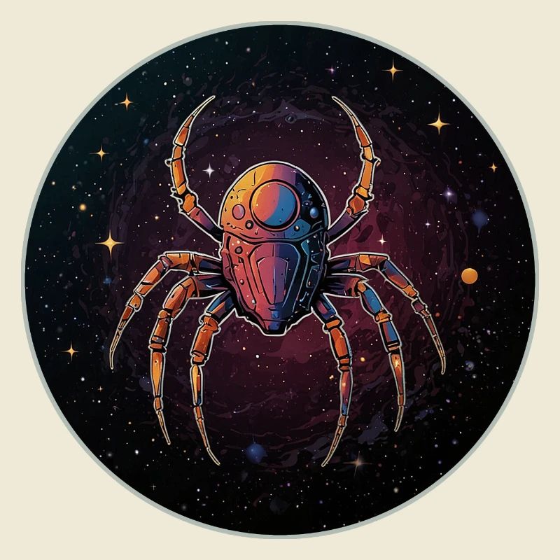 Araignée de l’espace dans l’espace en orbite