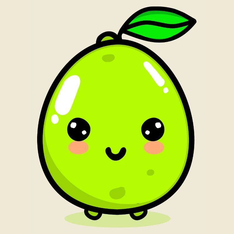 Cute Lime Grape Fruit Kawaii