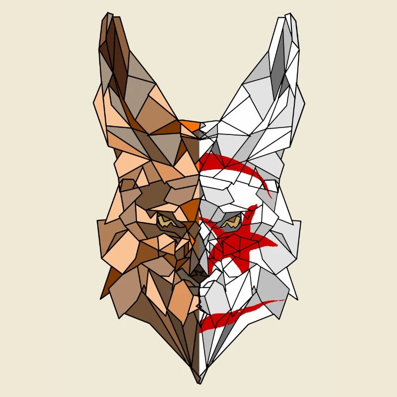 Fennec polygone drapeau de l'Algérie