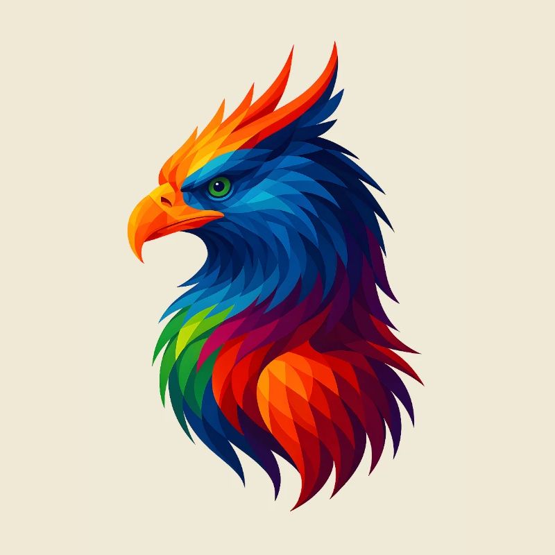 WPAP Style Polygon Animals - Griffin