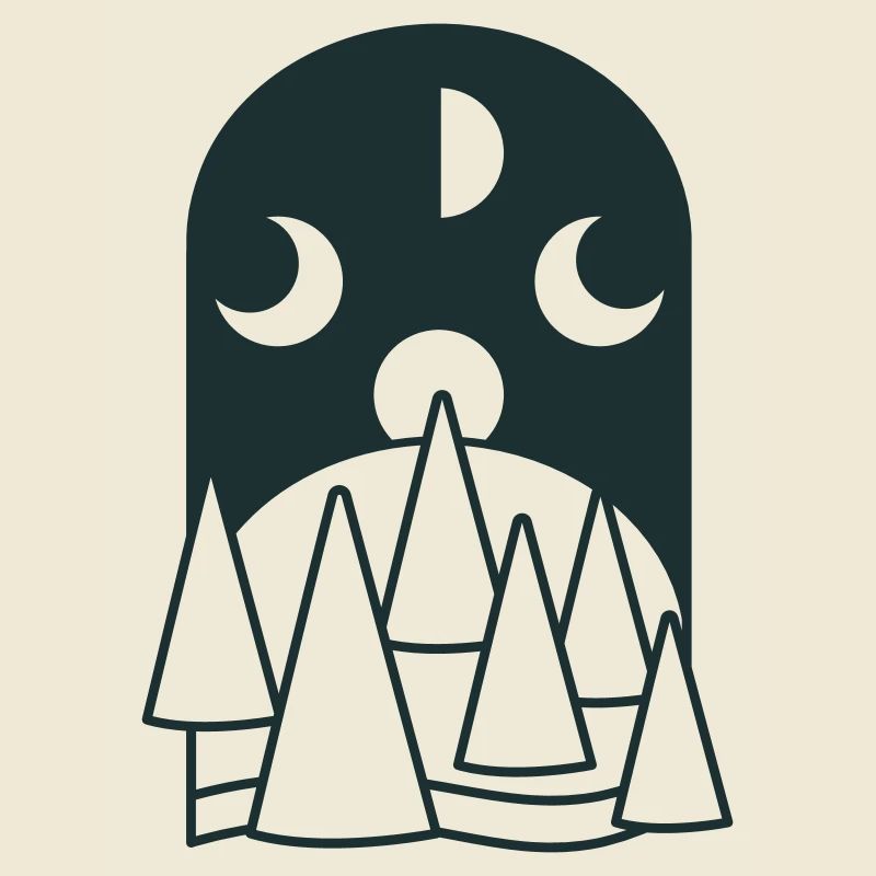 BOHO Phases de lune arc avec forêt