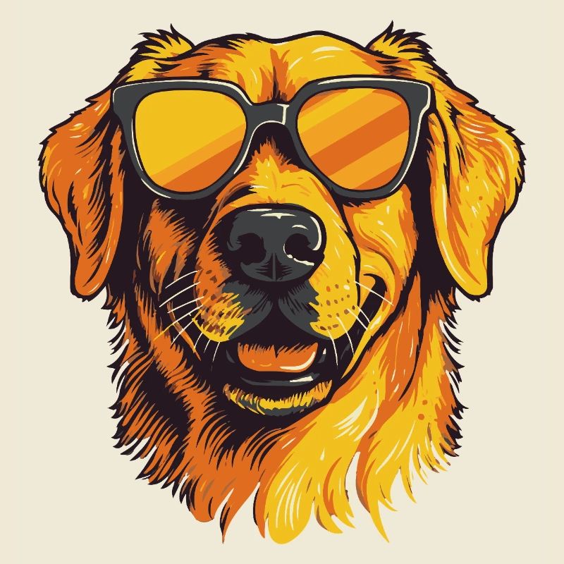 Golden Retriever avec lunettes de soleil