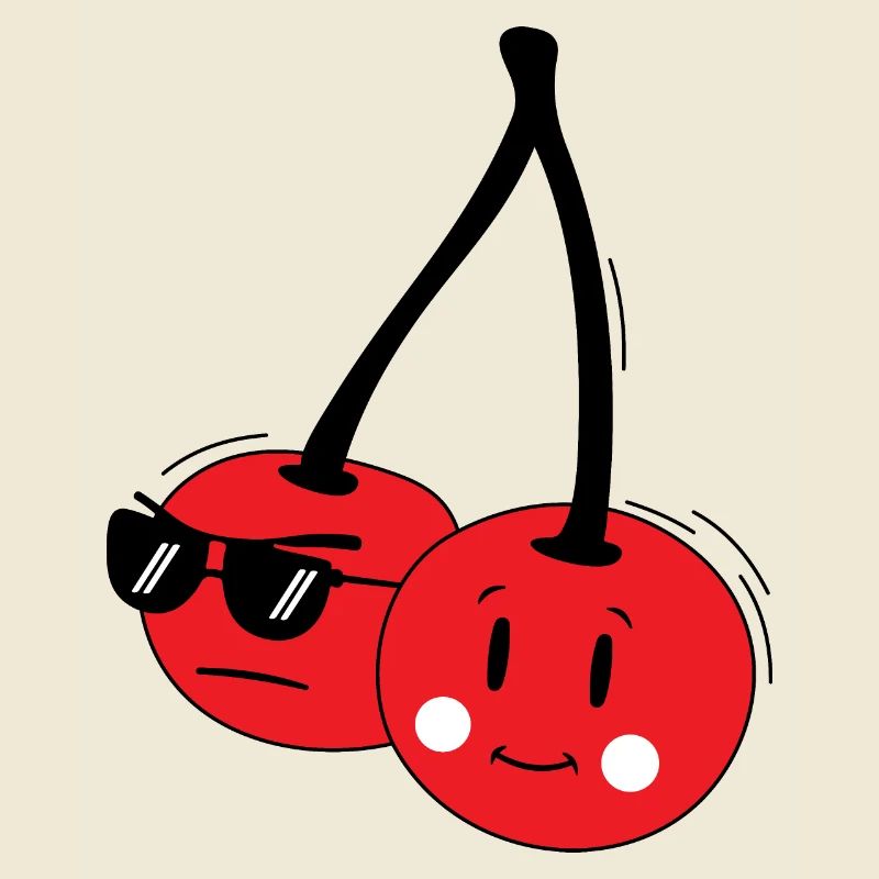 Cool two red cherries