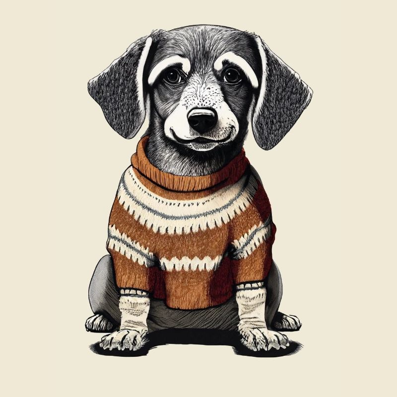 Hund mit Pullover
