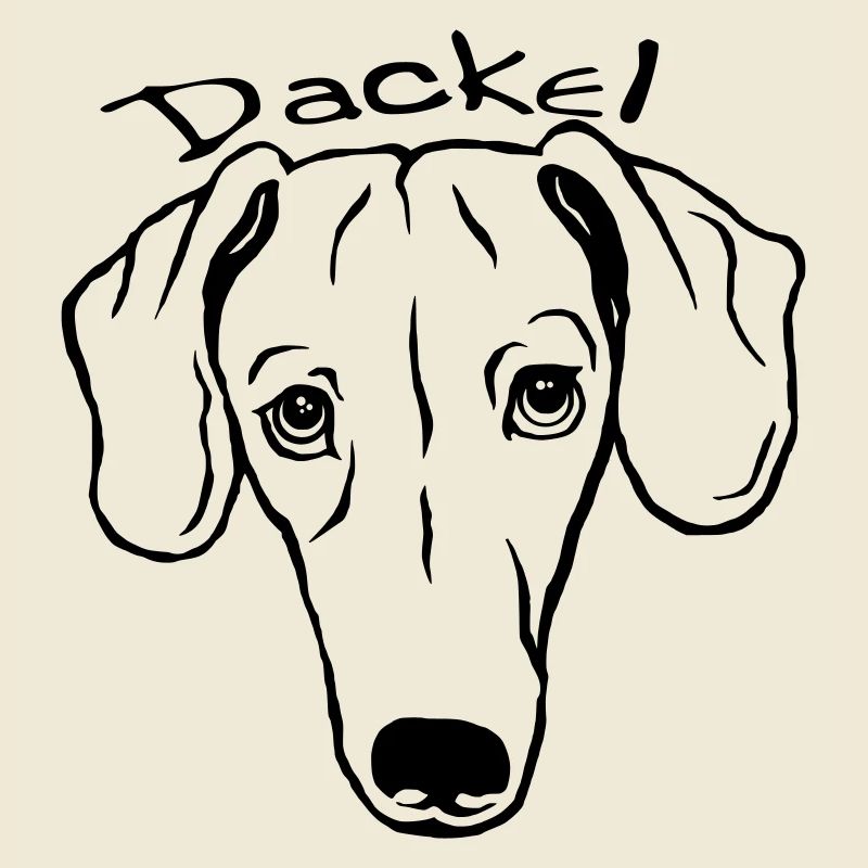 Dackel mit Schriftzug