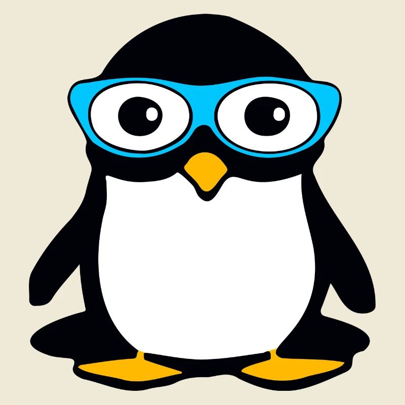Pinguin mit blauer Brille