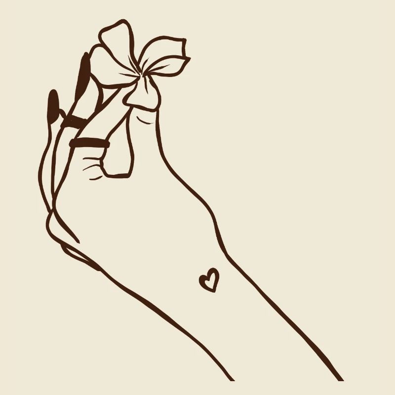 Main avec fleur