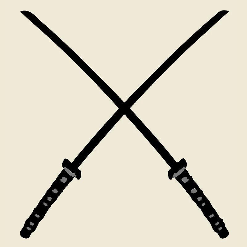 Katana Samurai épées croisées