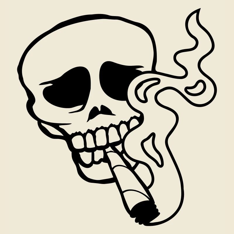 Joint smoking skull weed