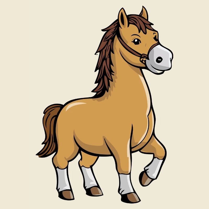 Pferd süßes Comic-Pferd Reiten