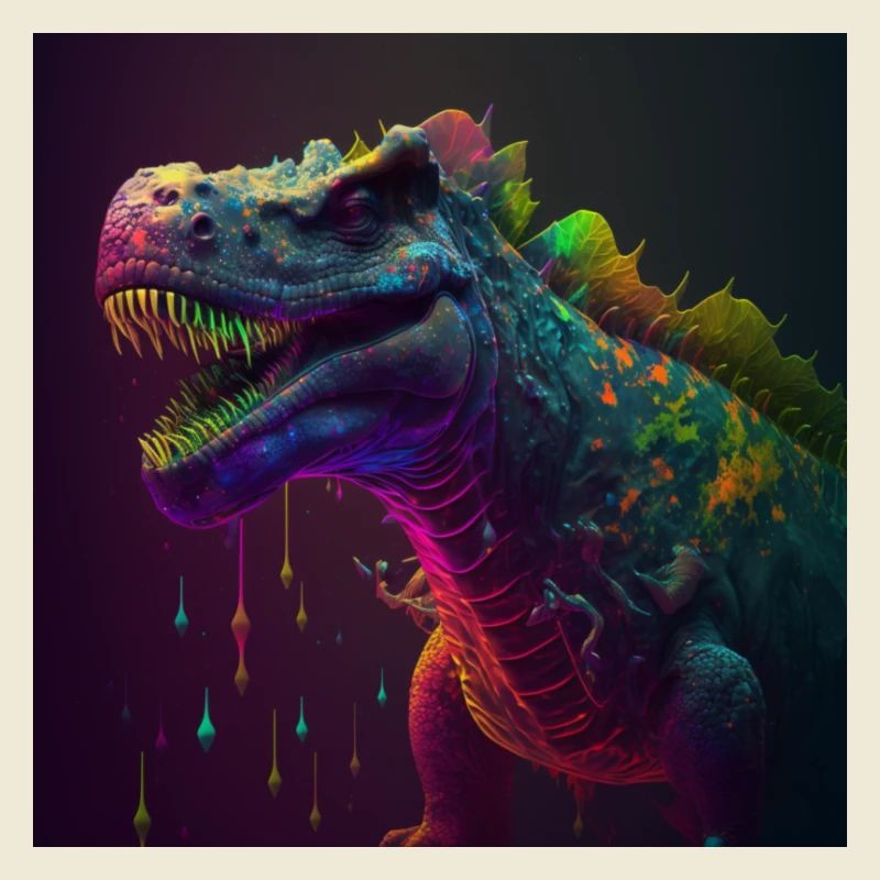Farbiger Dinsaurier / Carnotaurus, EINZIGARTIG