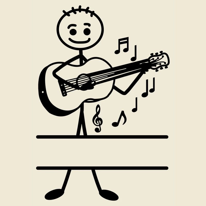 Guitar classical transparent Guitarist text banner