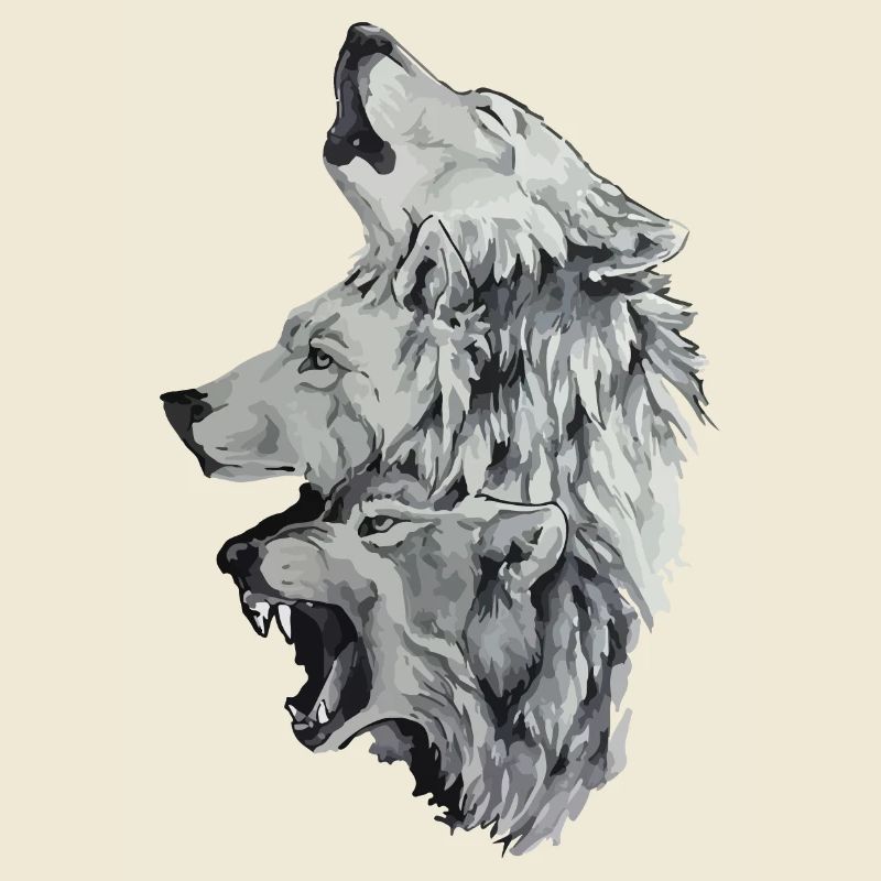 Three wolves