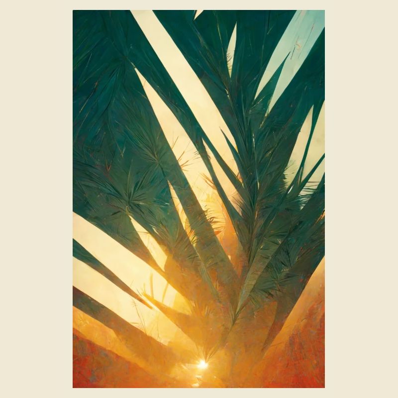 Palm trees before sunset