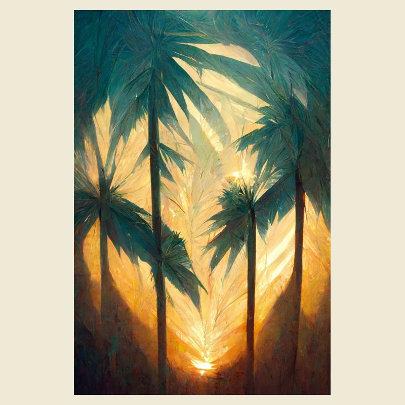 Palm trees before sunset