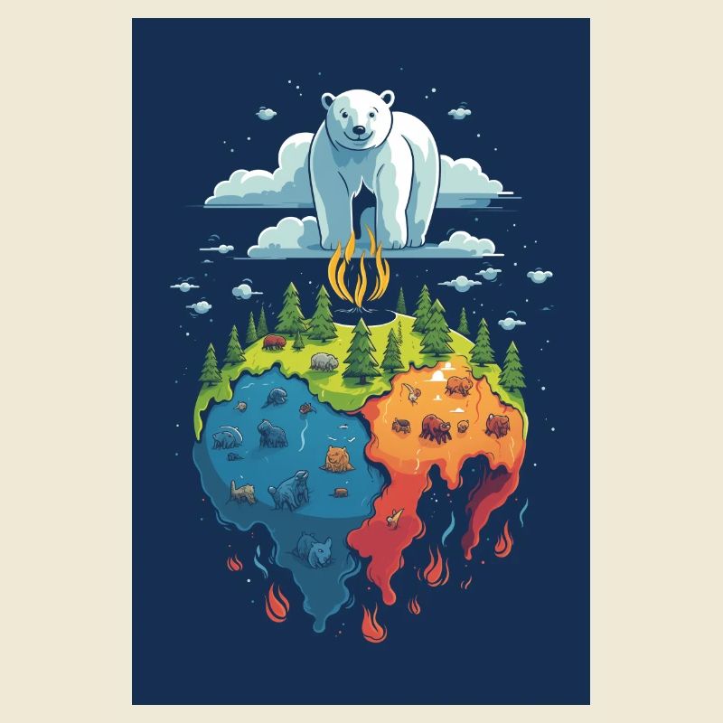 Süßes Planet Erde Design Klimawandel