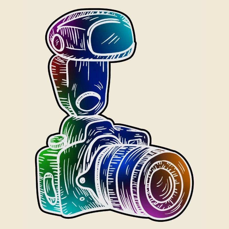 SLR camera with flash