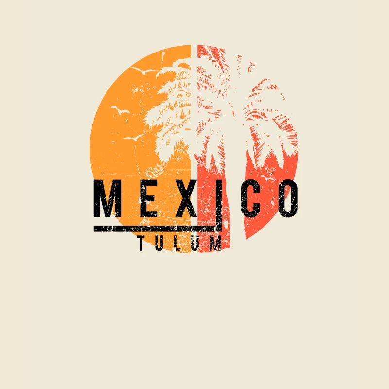 Artistic Tulum Mexico Cool Palm Tree Vacation