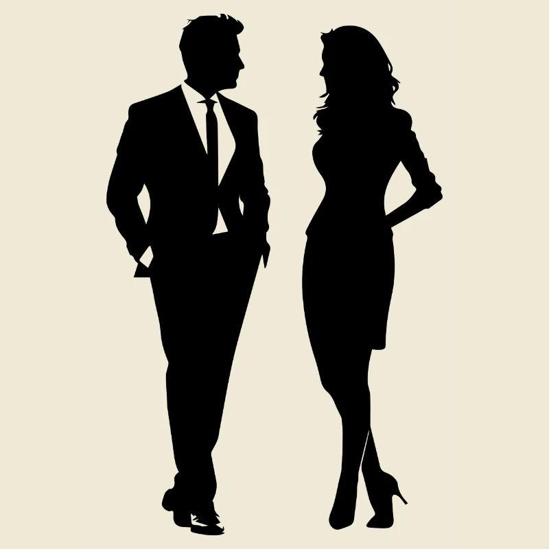 Geschäftspaar Silhouette
