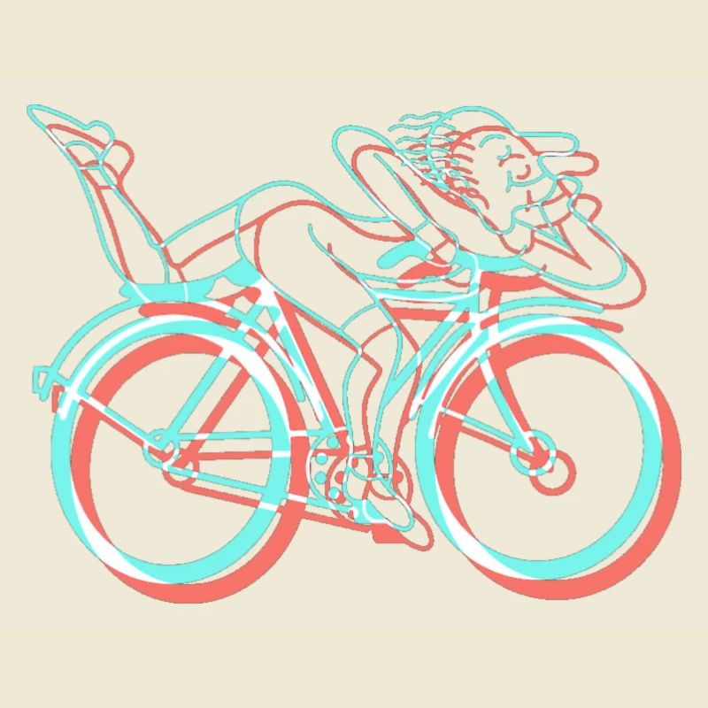 LSD Bicycle Days Psychedelic 3D Glitch Anaglyph