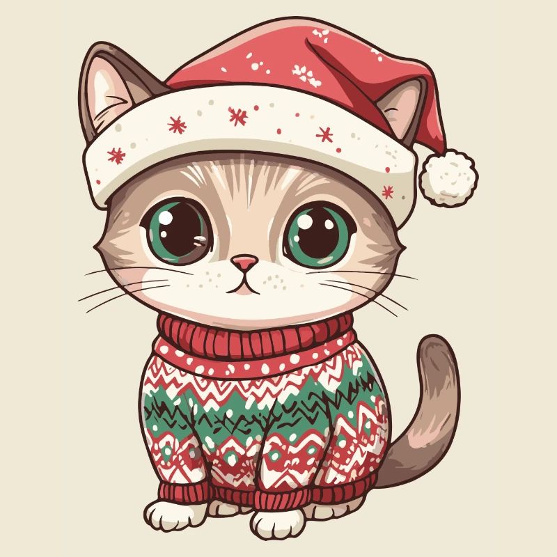 Bande dessinée de Noël de chat