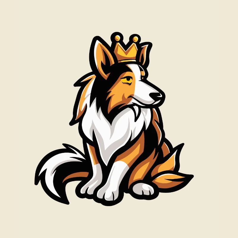 Border Collie Hunde Comic Krone