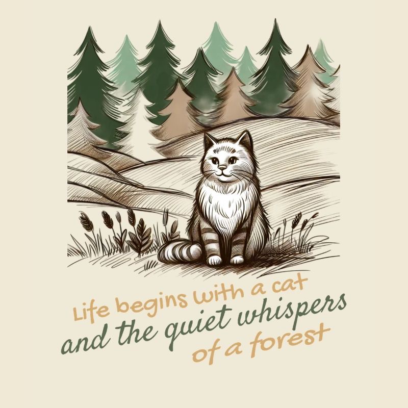 Conception de chat et de forêt - Nature paisible
