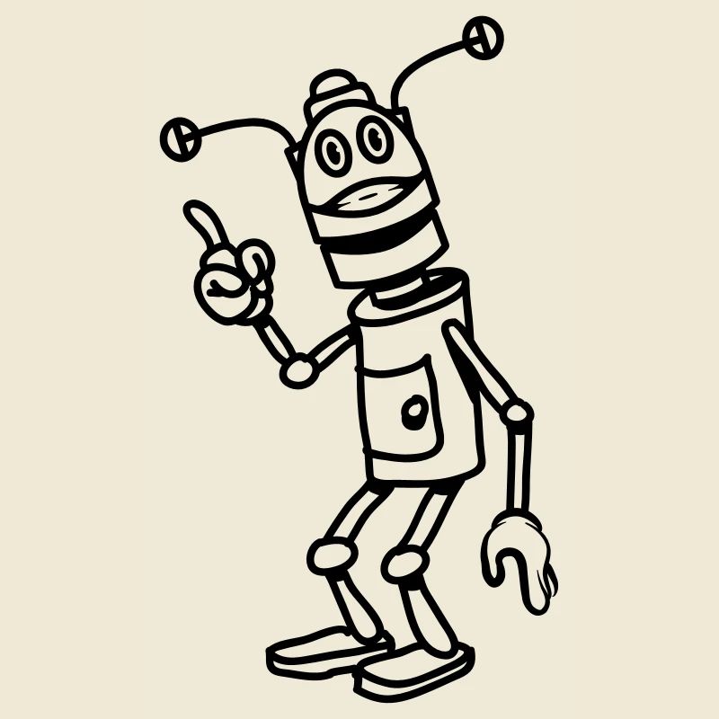 Robot funny cool attention fun comic
