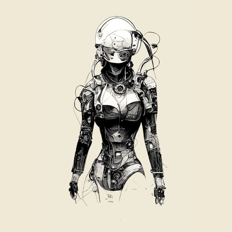 technical drawing cyborg